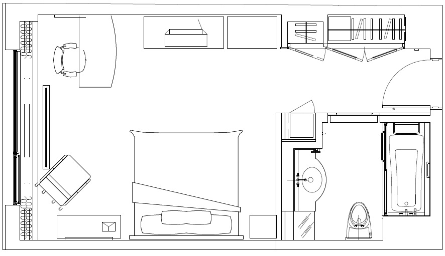 DeluxeType Main Room Floor Plan